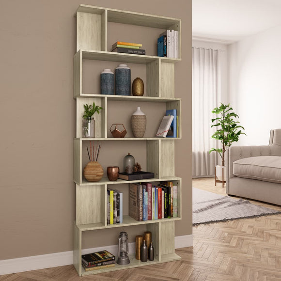 NNEVL Book Cabinet/Room Divider Sonoma Oak 80x24x192 cm Chipboard