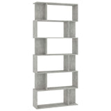 NNEVL Book Cabinet/Room Divider Concrete Grey 80x24x192 cm Chipboard