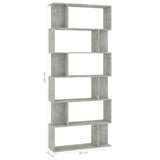 NNEVL Book Cabinet/Room Divider Concrete Grey 80x24x192 cm Chipboard