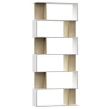 NNEVL Book Cabinet/Room Divider White and Sonoma Oak 80x24x192 cm Engineered Wood