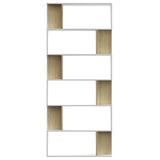 NNEVL Book Cabinet/Room Divider White and Sonoma Oak 80x24x192 cm Engineered Wood