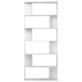 NNEVL Book Cabinet/Room Divider High Gloss White 80x24x192 cm Chipboard