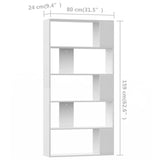 NNEVL Book Cabinet/Room Divider White 80x24x159 cm Chipboard