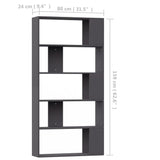 NNEVL Book Cabinet/Room Divider Grey 80x24x159 cm Chipboard