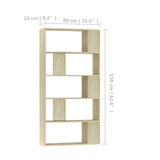 NNEVL Book Cabinet/Room Divider Sonoma Oak 80x24x159 cm Chipboard