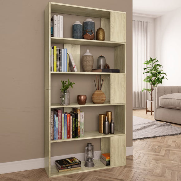 NNEVL Book Cabinet/Room Divider Sonoma Oak 80x24x159 cm Chipboard