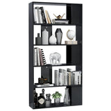 NNEVL Book Cabinet/Room Divider High Gloss Black 80x24x159 cm Chipboard