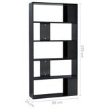 NNEVL Book Cabinet/Room Divider High Gloss Black 80x24x159 cm Chipboard