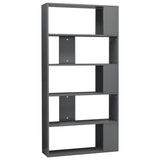 NNEVL Book Cabinet/Room Divider High Gloss Grey 80x24x159 cm Chipboard