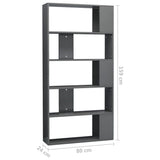 NNEVL Book Cabinet/Room Divider High Gloss Grey 80x24x159 cm Chipboard
