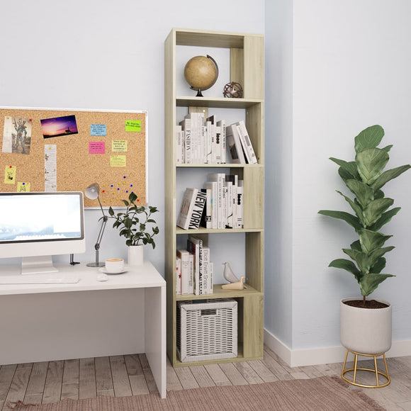 NNEVL Book Cabinet/Room Divider Sonoma Oak 45x24x159 cm Chipboard