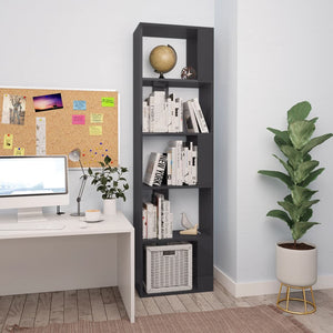 NNEVL Book Cabinet/Room Divider High Gloss Grey 45x24x159 cm Chipboard