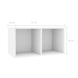 NNEVL Vinyl Storage Box White 71x34x36 cm Chipboard