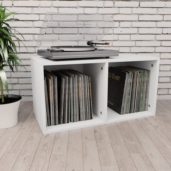 NNEVL Vinyl Storage Box White 71x34x36 cm Chipboard