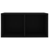 NNEVL Vinyl Storage Box Black 71x34x36 cm Chipboard