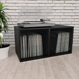 NNEVL Vinyl Storage Box Black 71x34x36 cm Chipboard