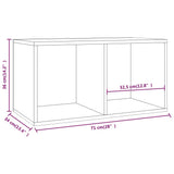NNEVL Vinyl Storage Box Grey 71x34x36 cm Engineered Wood
