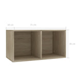 NNEVL Vinyl Storage Box Sonoma Oak 71x34x36 cm Chipboard