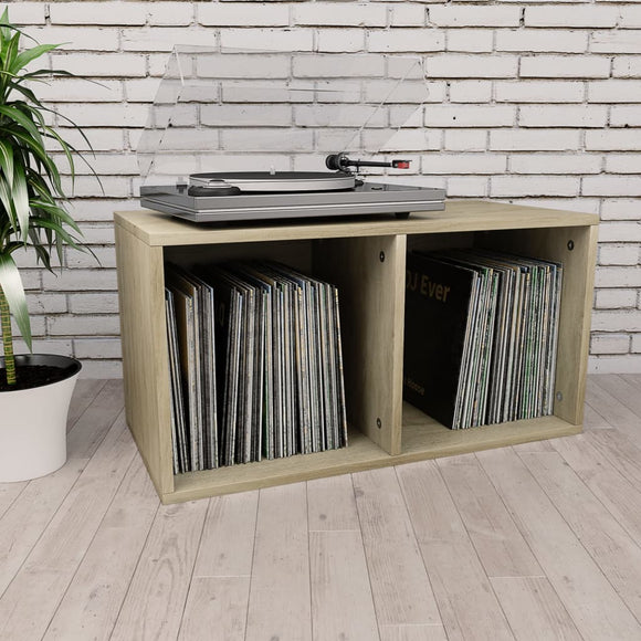 NNEVL Vinyl Storage Box Sonoma Oak 71x34x36 cm Chipboard