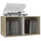 NNEVL Vinyl Storage Box White and Sonoma Oak 71x34x36 cm Chipboard