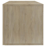 NNEVL Vinyl Storage Box White and Sonoma Oak 71x34x36 cm Chipboard