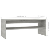 NNEVL Coffee Table Concrete Grey 100x40x40 cm Chipboard