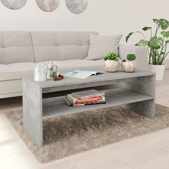 NNEVL Coffee Table Concrete Grey 100x40x40 cm Chipboard