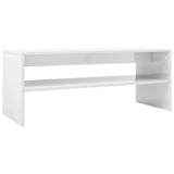 NNEVL Coffee Table High Gloss White 100x40x40 cm Engineered Wood