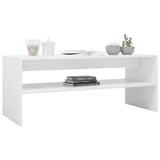 NNEVL Coffee Table High Gloss White 100x40x40 cm Engineered Wood