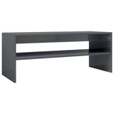 NNEVL Coffee Table High Gloss Grey 100x40x40 cm Chipboard