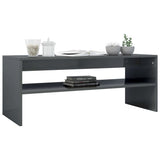NNEVL Coffee Table High Gloss Grey 100x40x40 cm Chipboard