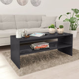 NNEVL Coffee Table High Gloss Grey 100x40x40 cm Chipboard