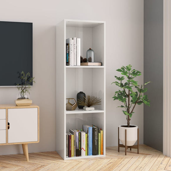 NNEVL Book Cabinet/TV Cabinet High Gloss White 36x30x114 cm Chipboard