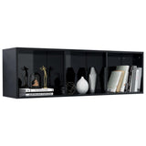 NNEVL Book Cabinet/TV Cabinet High Gloss Black 36x30x114 cm Chipboard