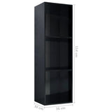 NNEVL Book Cabinet/TV Cabinet High Gloss Black 36x30x114 cm Chipboard