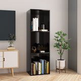 NNEVL Book Cabinet/TV Cabinet High Gloss Black 36x30x114 cm Chipboard