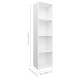 NNEVL Book Cabinet/TV Cabinet White 36x30x143 cm Engineered Wood