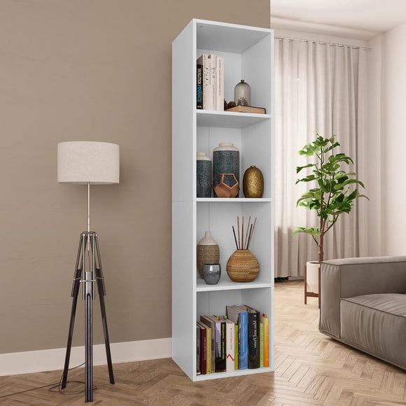 NNEVL Book Cabinet/TV Cabinet White 36x30x143 cm Engineered Wood