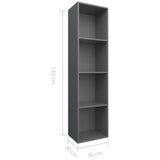 NNEVL Book Cabinet/TV Cabinet Grey 36x30x143 cm Chipboard