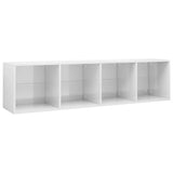 NNEVL Book Cabinet/TV Cabinet High Gloss White 36x30x143 cm Chipboard