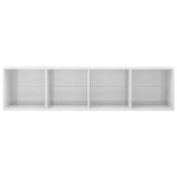 NNEVL Book Cabinet/TV Cabinet High Gloss White 36x30x143 cm Chipboard