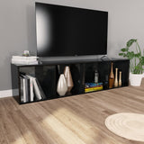 NNEVL Book Cabinet/TV Cabinet High Gloss Black 36x30x143 cm Chipboard