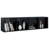 NNEVL Book Cabinet/TV Cabinet High Gloss Black 36x30x143 cm Chipboard