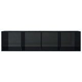 NNEVL Book Cabinet/TV Cabinet High Gloss Black 36x30x143 cm Chipboard