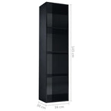 NNEVL Book Cabinet/TV Cabinet High Gloss Black 36x30x143 cm Chipboard