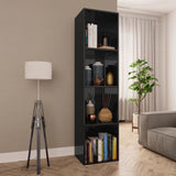 NNEVL Book Cabinet/TV Cabinet High Gloss Black 36x30x143 cm Chipboard