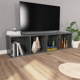 NNEVL Book Cabinet/TV Cabinet High Gloss Grey 36x30x143 cm Chipboard