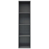 NNEVL Book Cabinet/TV Cabinet High Gloss Grey 36x30x143 cm Chipboard