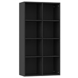 NNEVL Book Cabinet/Sideboard Black 66x30x130 cm Chipboard