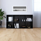 NNEVL Book Cabinet/Sideboard Black 66x30x130 cm Chipboard